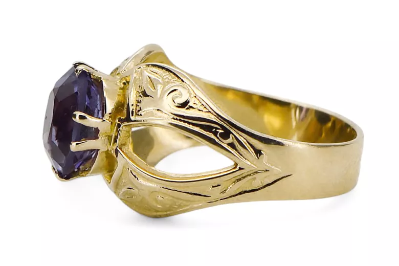 Alexandrite Or jaune 14 carats Anneau Vintage vrc135y